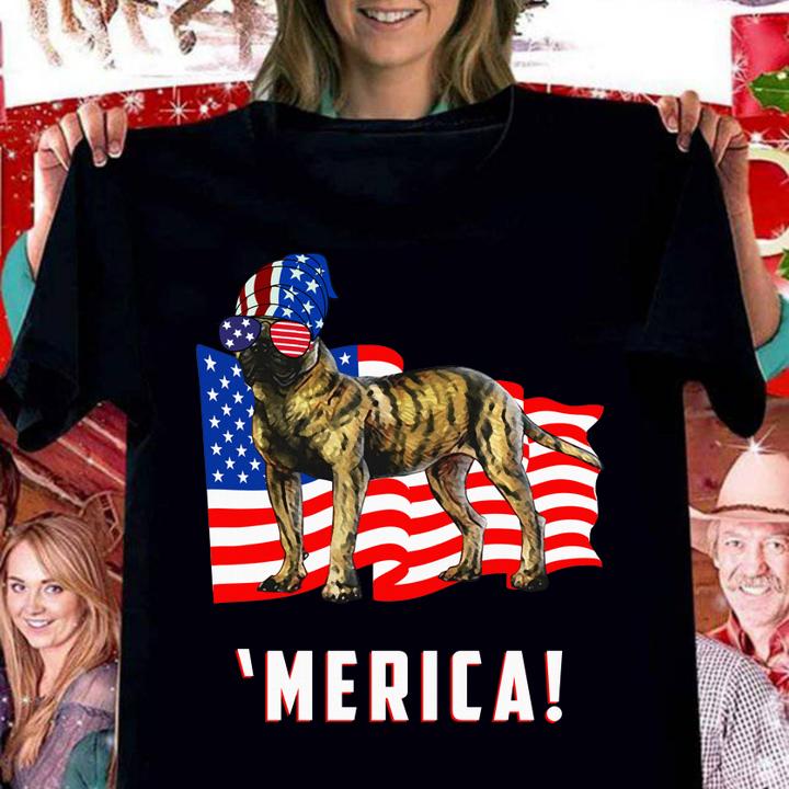 4th Of July Presa Canario Dog Merica Tee t-shirt woman shirt