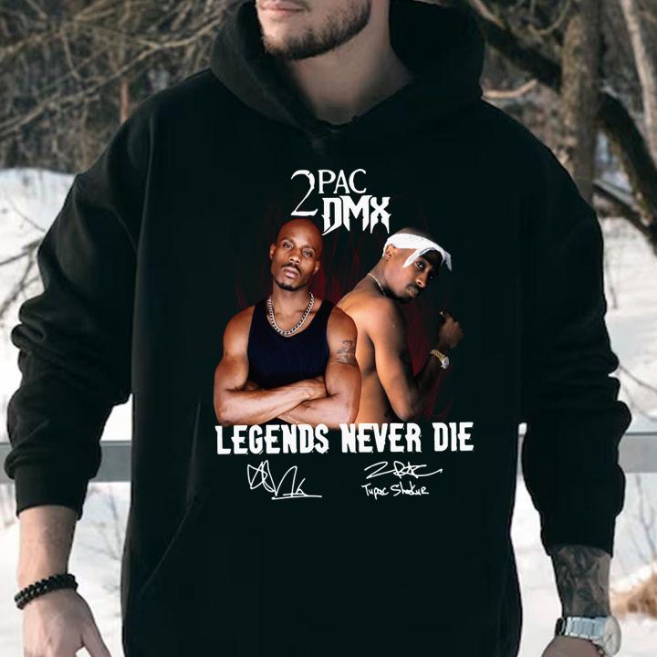 Tupac Shakur and DMX Legends Never Die t-shirt hoodie
