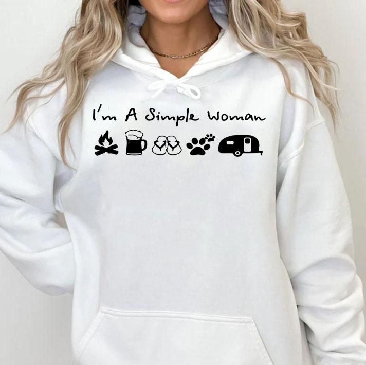 I'm A Simple Woman I Like Campfire Beer Flip Flops Paw Dog Camping t-shirt hoodie