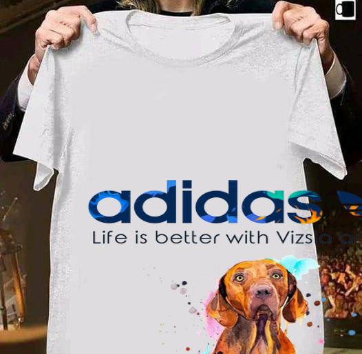 Adidas all day I dream about Vizsla around watercolors t-shirt shirt