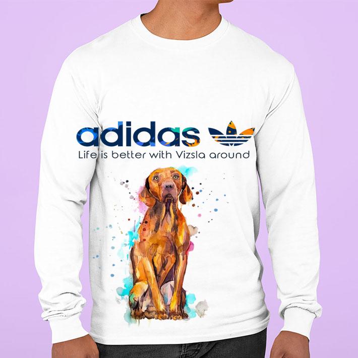 Adidas all day I dream about Vizsla around watercolors t-shirt sweatshirt