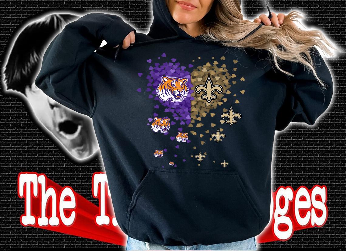 Love LSU Tigers New Orleans Saints Tiny Hearts Shape t-shirt hoodie