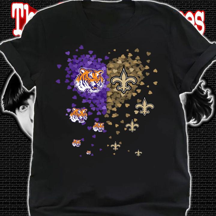 Love LSU Tigers New Orleans Saints Tiny Hearts Shape t-shirt shirt