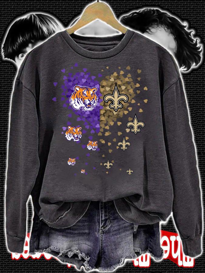 Love LSU Tigers New Orleans Saints Tiny Hearts Shape t-shirt sweatshirt