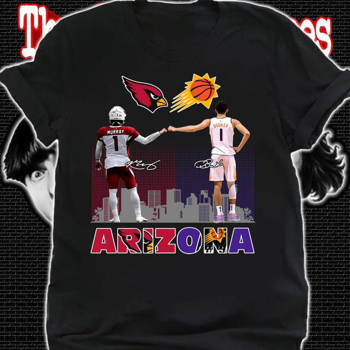 Arizona sports teams Arizona Cardinals Phoenix Suns Kyler Murray and Devin Booker Signed t-shirt shirt