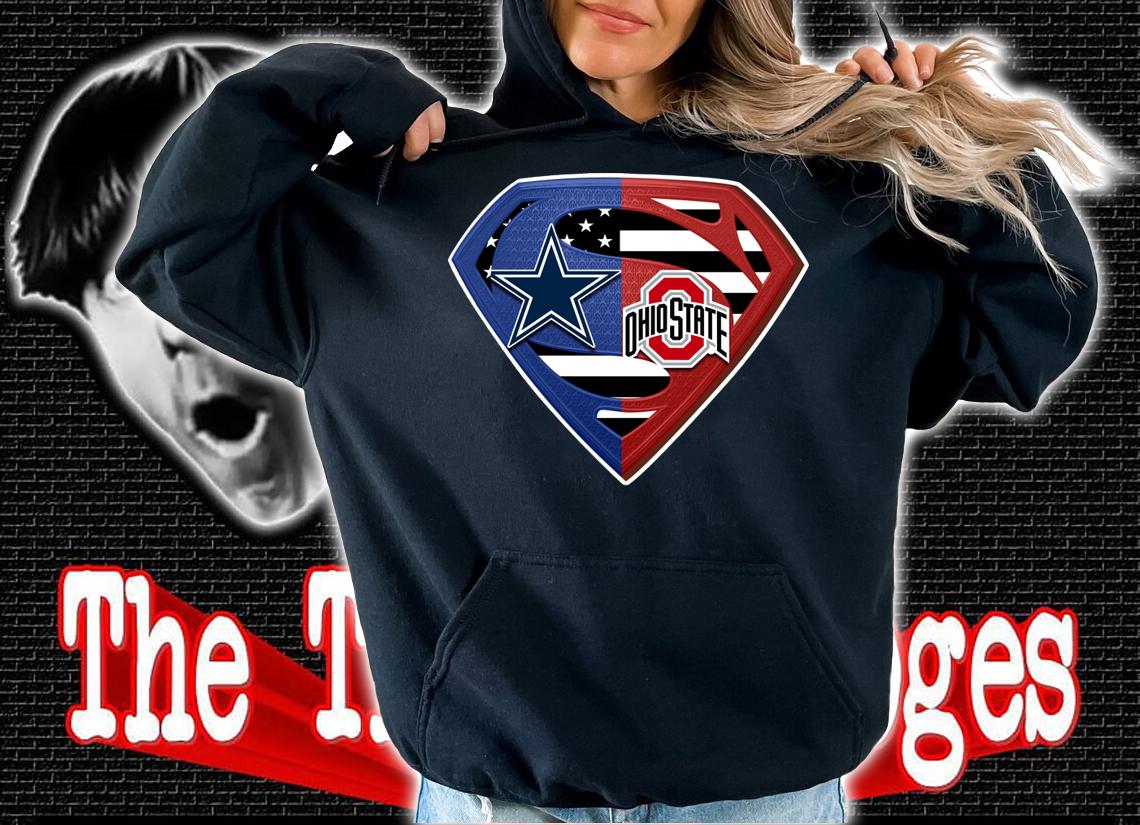 Dallas Cowboys and Ohio State Buckeyes inside me Superman logo t-shirt hoodie