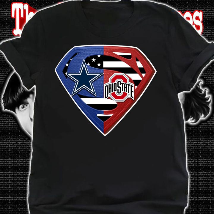 Dallas Cowboys and Ohio State Buckeyes inside me Superman logo t-shirt shirt