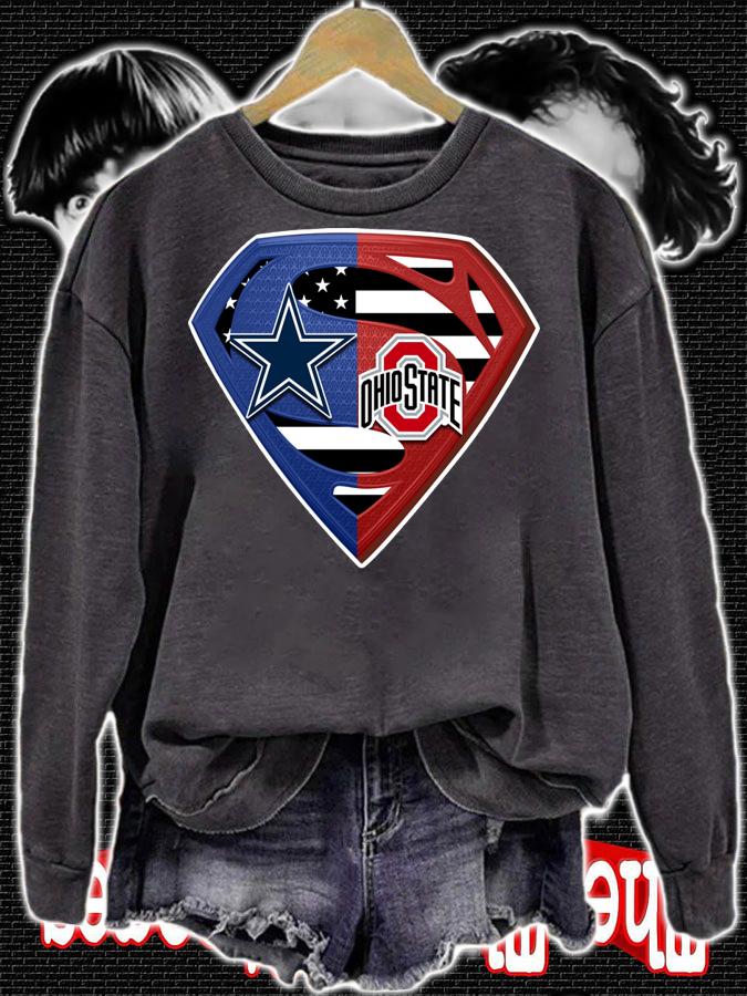 Dallas Cowboys and Ohio State Buckeyes inside me Superman logo t-shirt sweatshirt