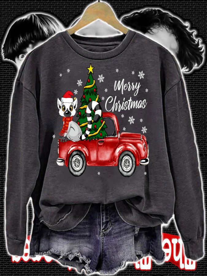 Lemur Truck Christmas Costume Funny Lemur Lover Gift sweater t-shirt sweatshirt