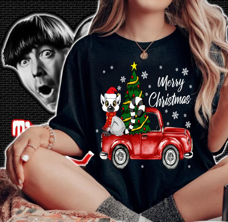 Lemur Truck Christmas Costume Funny Lemur Lover Gift sweater t-shirt woman shirt