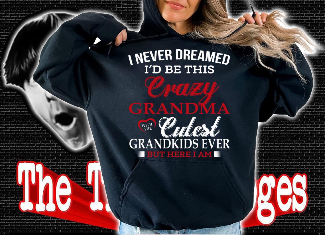 I never dreamed i'd be this crazy grandma cutest grandkids ever s t-shirt hoodie