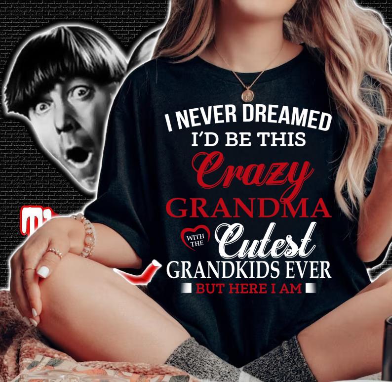 I never dreamed i'd be this crazy grandma cutest grandkids ever s t-shirt woman shirt