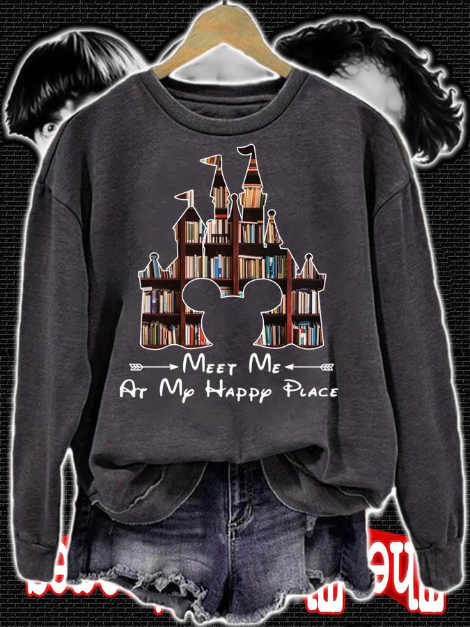Mickey Mouse Disney Library Meet Me At My Happy Place t-shirt sweatshirt