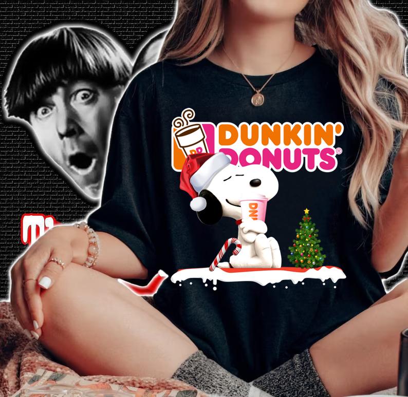 Snoopy drink Dunkin' Donuts Christmas t-shirt woman shirt
