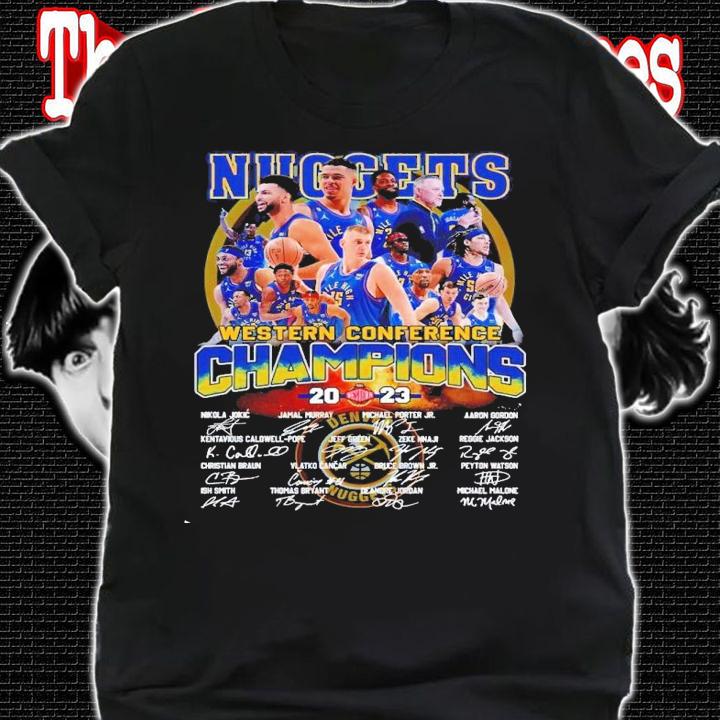 Denver Nuggets basketball Western Conference Champions 2023 signatures t-shirt shirt