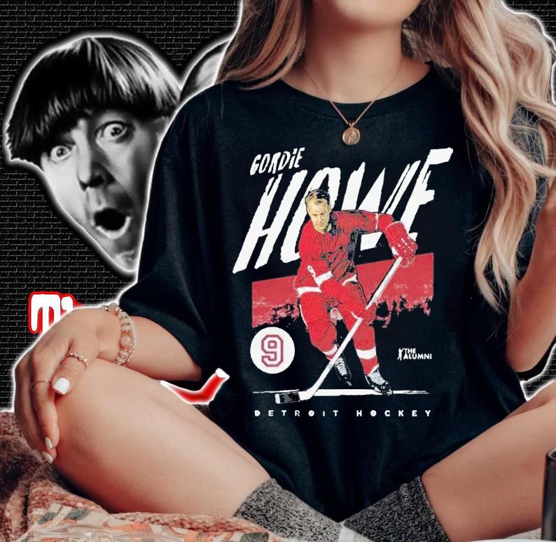 Detroit Red Wings Gordie Howe #9 Grunge t-shirt woman shirt