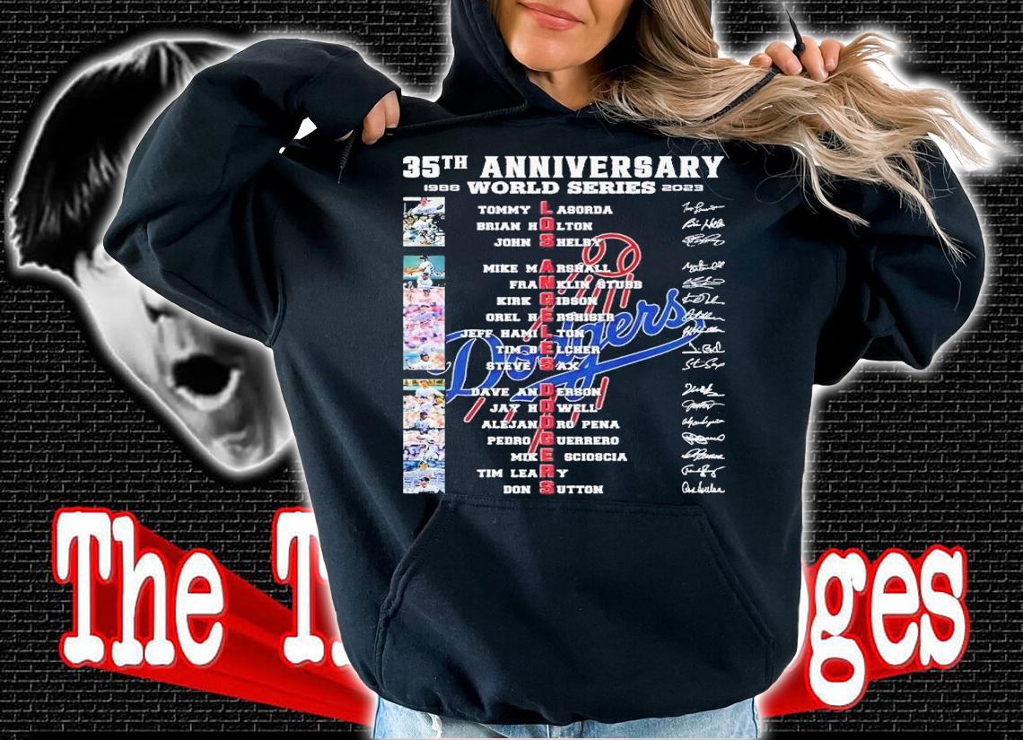 35th anniversary 1988 2023 World Series Los Angeles Dodgers signatures shirt t-shirt hoodie