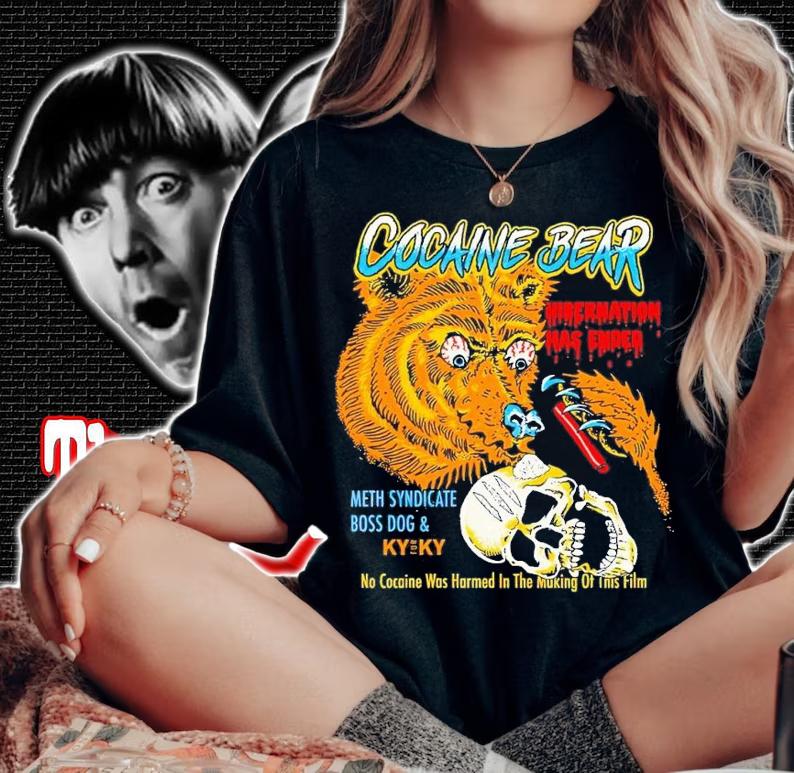 Meth Syndicate X Boss Dog Cocain Bear no cocaine was harmed in the making of this shirt t-shirt woman shirt