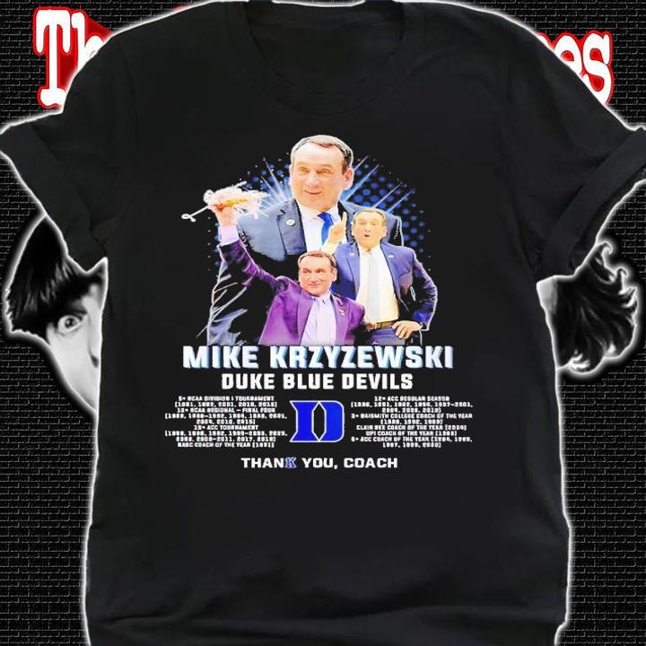 Mike Krzyzewski Duke Blue Devils thank you Coach shirt t-shirt