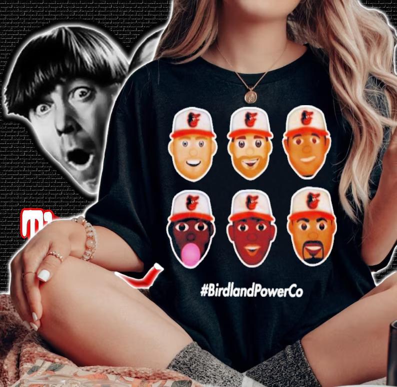 Birdland Power Co Homerun Emoji Orange Shirt t-shirt woman shirt