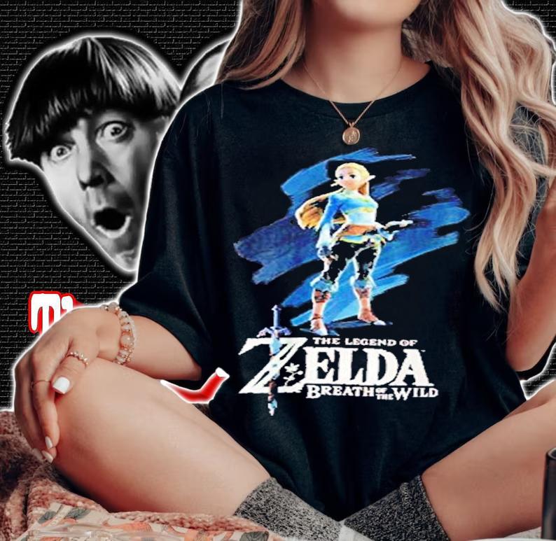 Nintendo Men's Breath of The Wild Zelda Paint shirt t-shirt woman shirt
