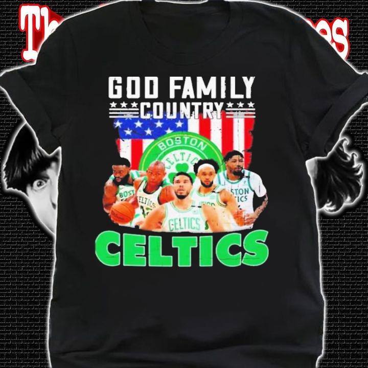 Boston Celtics God Family Country American Flag Shirt t-shirt shirt