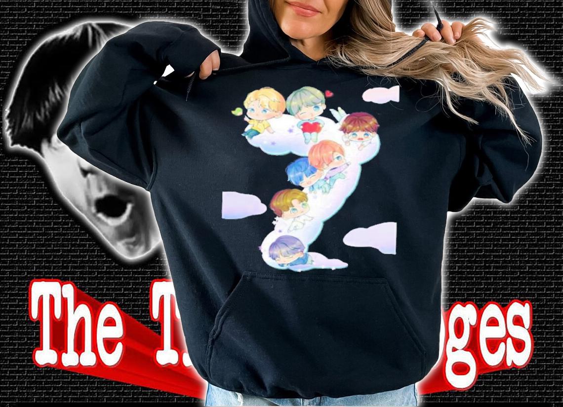 BTS 7th Anniversary Chibi Fanart Colorful Design T-Shirt t-shirt hoodie