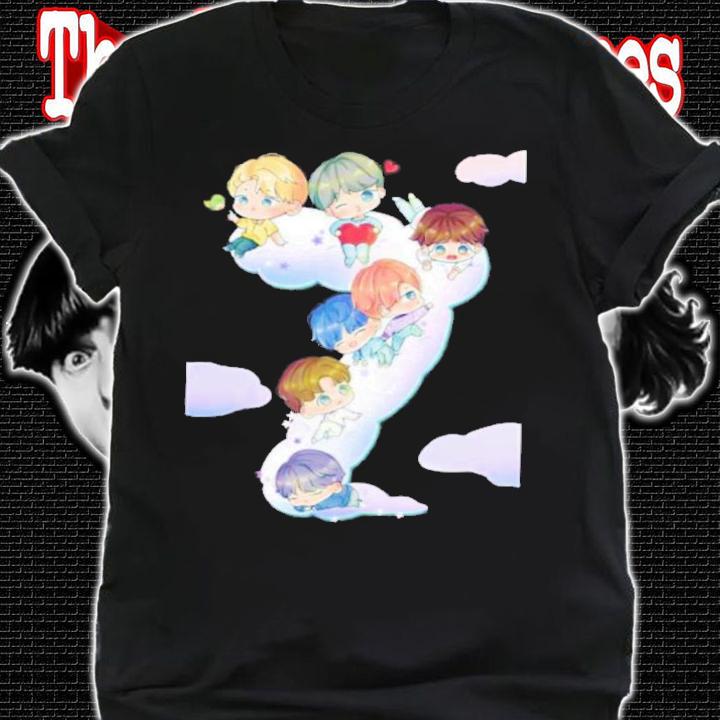 BTS 7th Anniversary Chibi Fanart Colorful Design T-Shirt t-shirt shirt