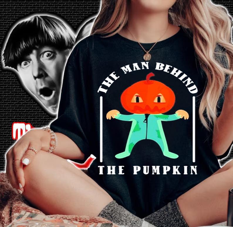 Halloween Pregnancy Man Behind Pumpkin Halloween Pregnancy shirt t-shirt woman shirt