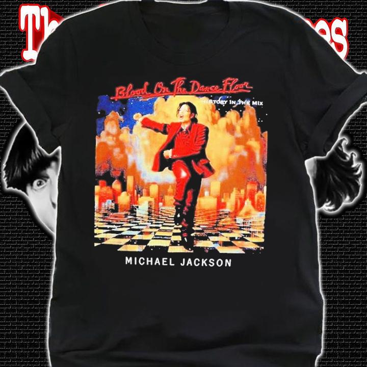 Michael Jackson Blood Shirt On The Dance Floor Boyfriend Fit Girls Shirt t-shirt