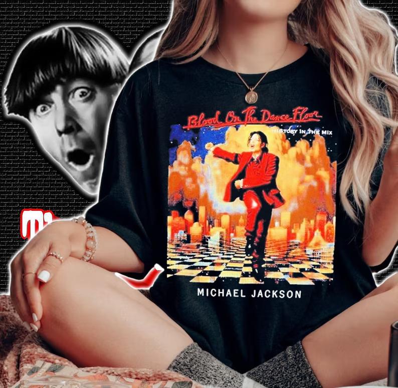 Michael Jackson Blood Shirt On The Dance Floor Boyfriend Fit Girls Shirt t-shirt