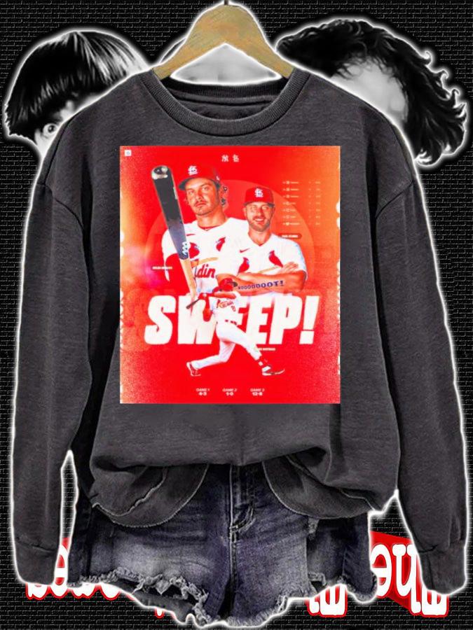 The Cardinals Sweep Nolan Arenado Paul Dejong And Lars Nootbaar Shirt t-shirt