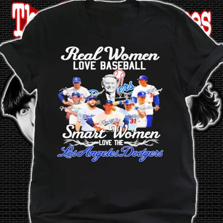 Vin Scully Real Women Love Baseball Smart Women Love The Los Angeles Dodgers Signatures Shirt t-shirt