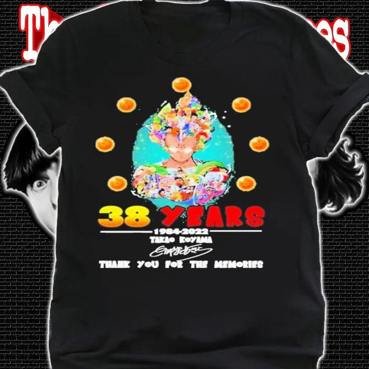 Dragon Ball 38 Years 1984-2022 Takao Koyama Signatures Thank You For The Memories Shirt t-shirt shirt