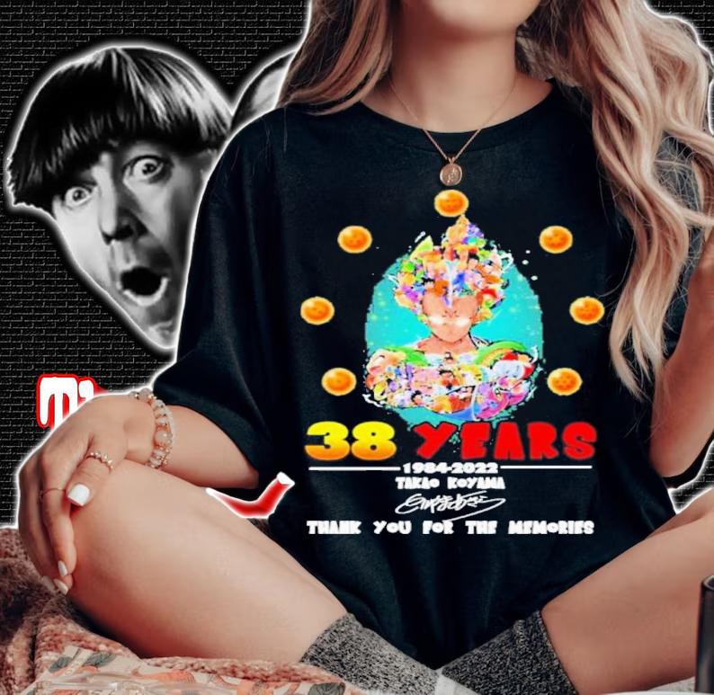 Dragon Ball 38 Years 1984-2022 Takao Koyama Signatures Thank You For The Memories Shirt t-shirt woman shirt