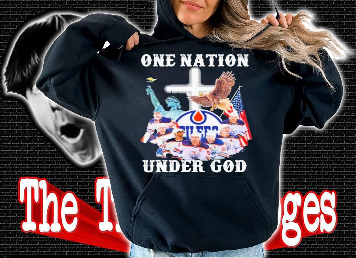 Edmonton Oilers One Nation Under God Signatures Shirt t-shirt