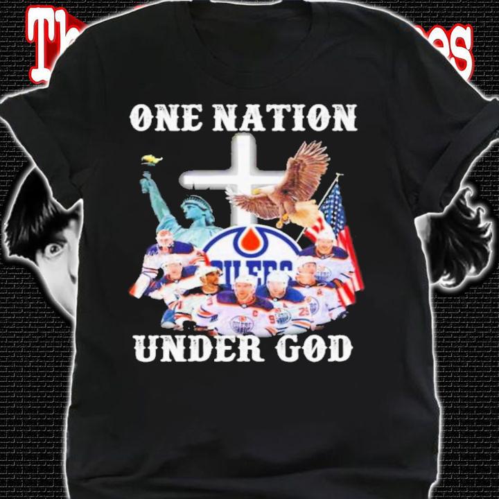Edmonton Oilers One Nation Under God Signatures Shirt t-shirt