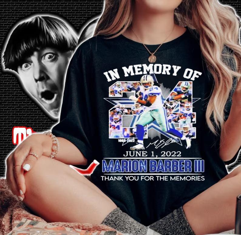 In Memories Of Marion Barber III 1983-2022 June 1 2022 Signatures Thank You For The Memories T-Shirt t-shirt woman shirt