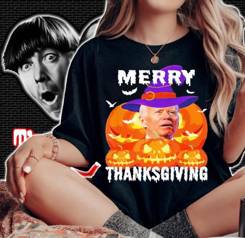 Joe Biden Confused Merry Thanksgiving For Halloween Shirt t-shirt woman shirt