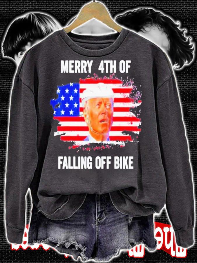 Merry 4th Of July Biden Falls Off Bike Shirt t-shirt