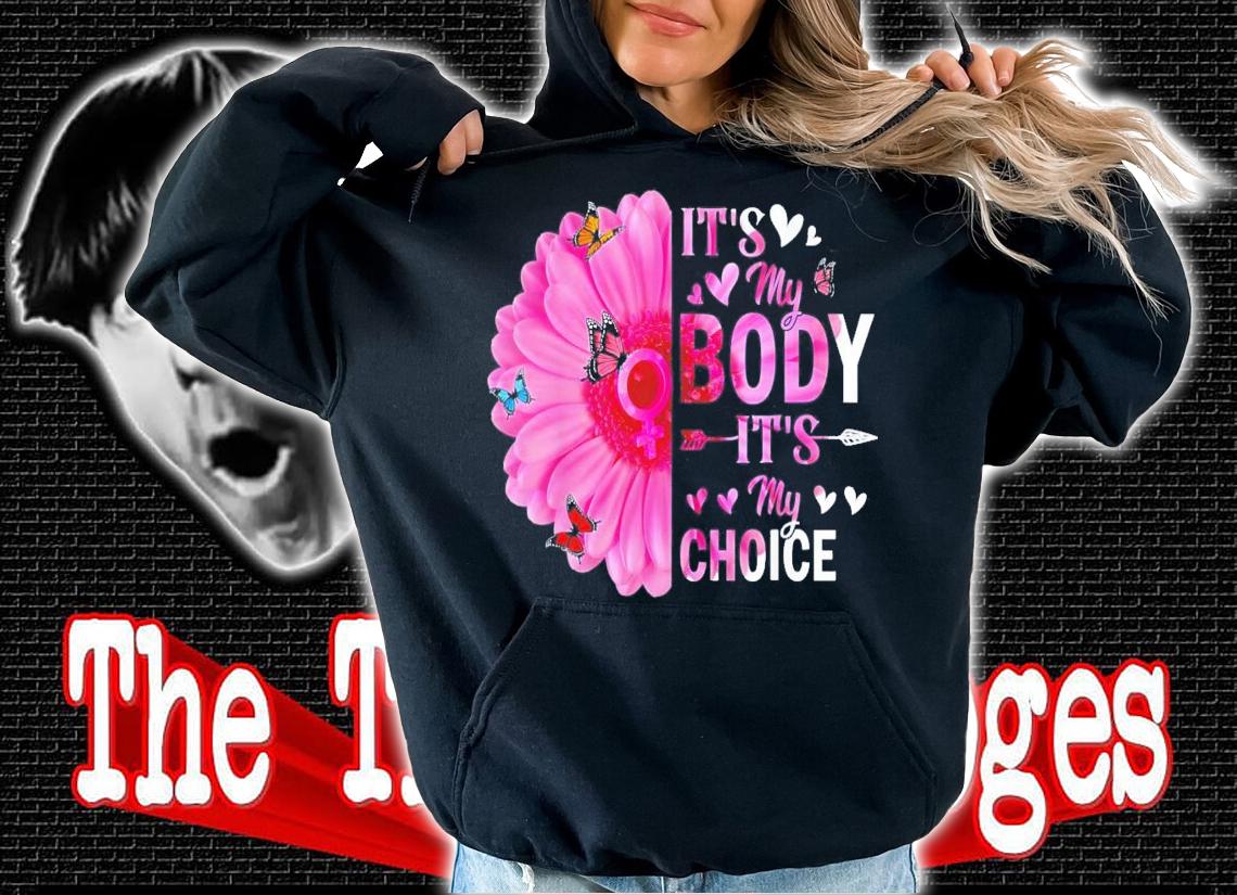 My Body Choice Uterus Business Women Butterfly Flower T-Shirt t-shirt