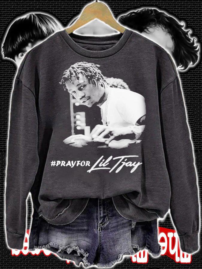Pray For Lil Tjsay Rapper 90s Bootleg Style Rap T-Shirt t-shirt sweatshirt