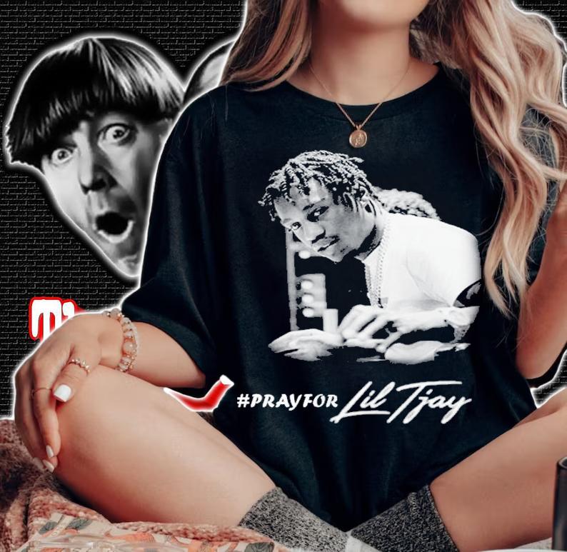 Pray For Lil Tjsay Rapper 90s Bootleg Style Rap T-Shirt t-shirt woman shirt