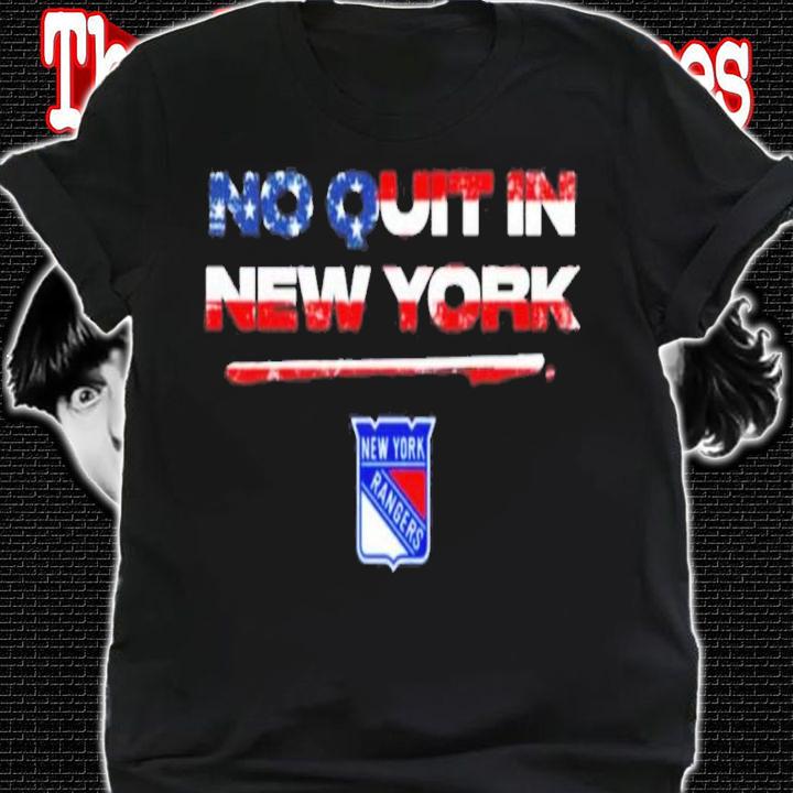 New York Rangers Rangers No Quit In New York Stars Stripes Flag USA T-Shirt t-shirt