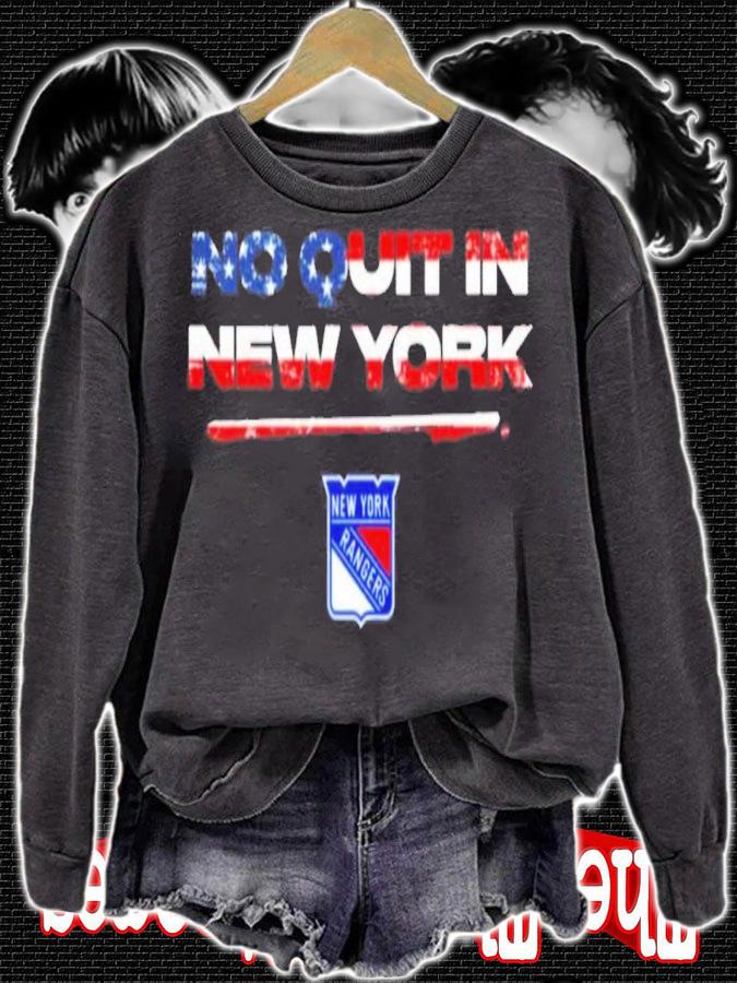 New York Rangers Rangers No Quit In New York Stars Stripes Flag USA T-Shirt t-shirt