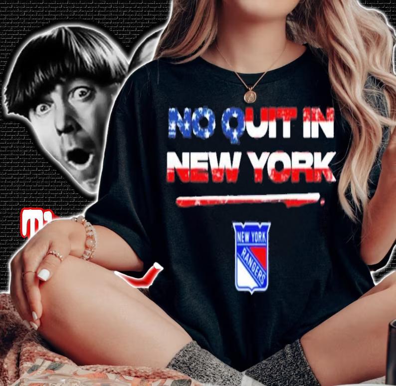 New York Rangers Rangers No Quit In New York Stars Stripes Flag USA T-Shirt t-shirt