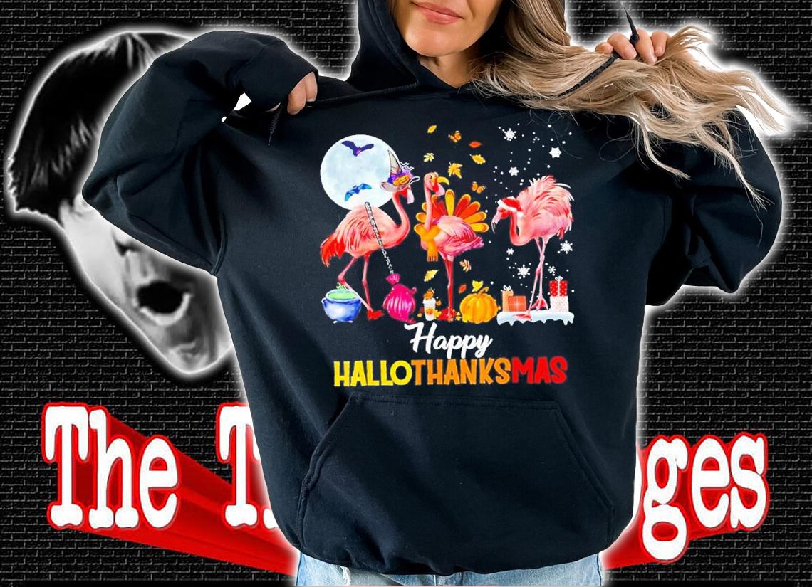 Thanksgiving Flamingo Happy HalloThanksmas Funny Halloween Shirt t-shirt hoodie