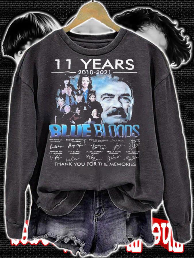 11 years 2010-2021 Blue Bloods signatures thank you for the memories shirt t-shirt