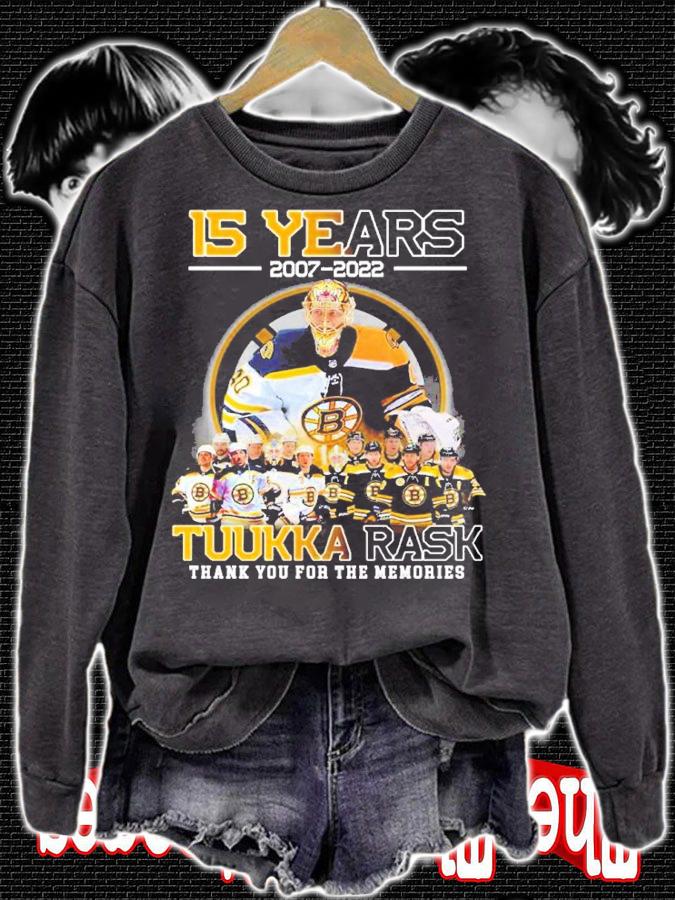 15 Years 2007-2022 Tuukka Rask Signatures Thank You For The Memories Shirt t-shirt