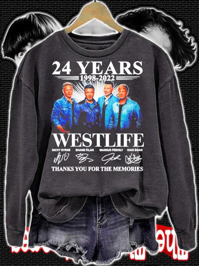 24 Years 1998 2022 Westlife Thanks You For The Memories T-Shirt t-shirt sweatshirt
